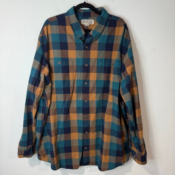 Duluth Trading Co Men's Free Swingin' Flannel Relaxed Fit Shirt Cotton 2XL Tall - Picture 1 of 7